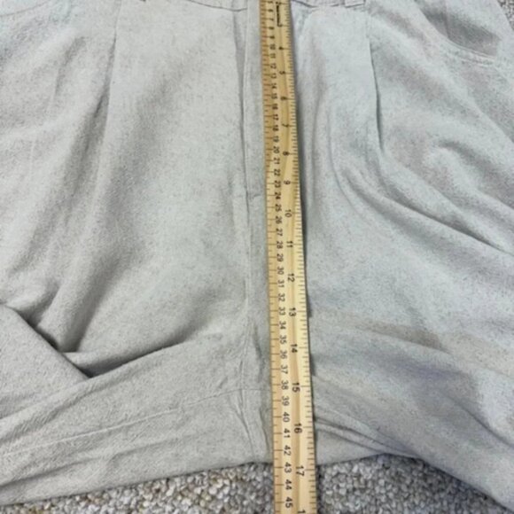 ASOS Pants Womens 14 Beige Pleated Wide Leg High Rise Boho Linen Blend - Picture 7 of 11